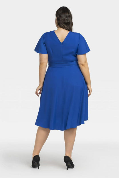 KARKO Women's Plus size Wrap Knee-length Dress