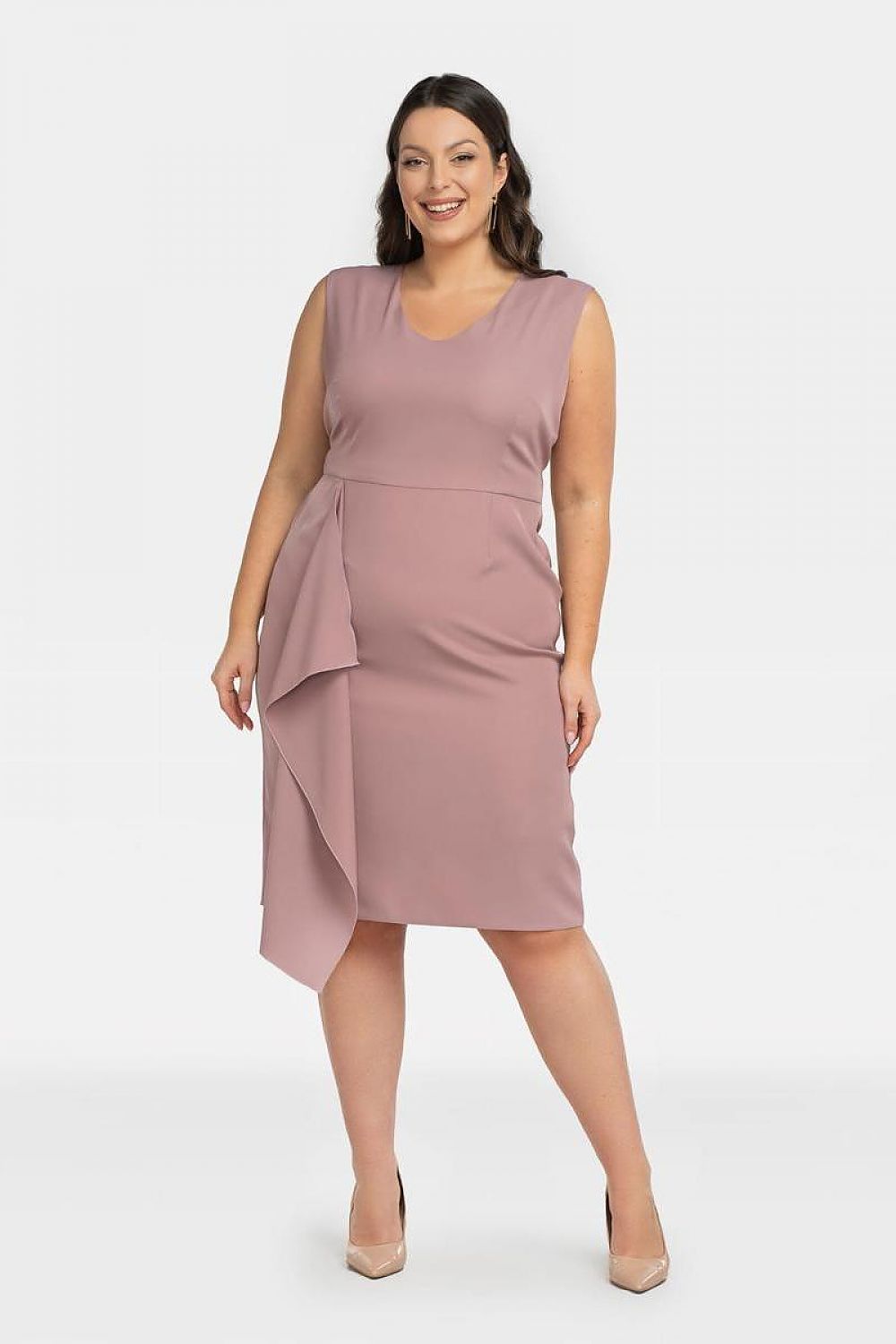 KARKO Elegant Plus size Knee-Length Pencil-Skirt Dress- European Made