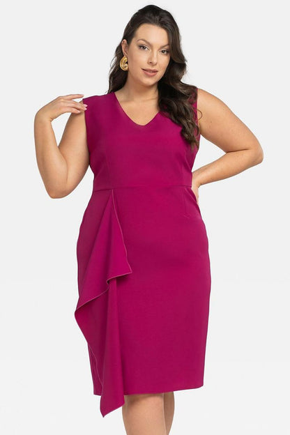 KARKO Elegant Plus size Knee-Length Pencil-Skirt Dress- European Made