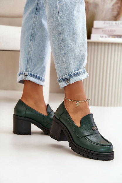 STELP IN STYLE Leather Heeled Platform Horse Bit Shoes