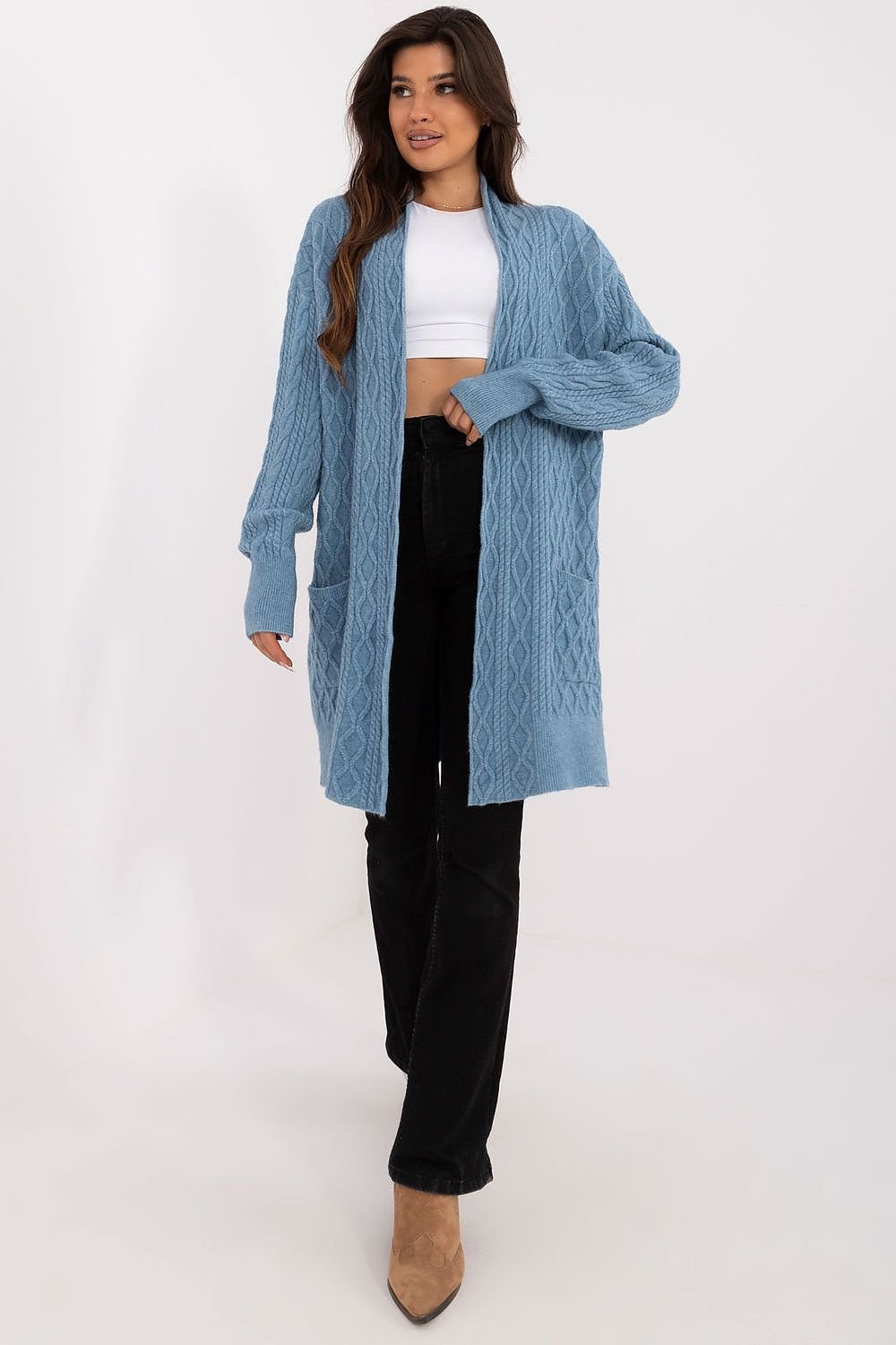 A.T. European Women's Midi Unbuttoned Sweater Cardigan