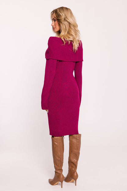 MOE Women's Off-the-shoulders Midi Knit Sweater Dress