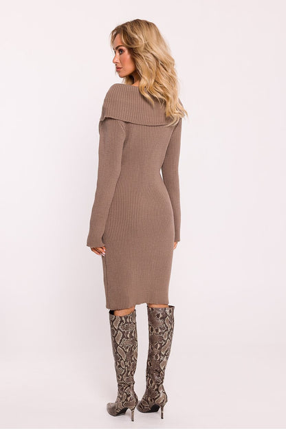 MOE Women's Off-the-shoulders Midi Knit Sweater Dress