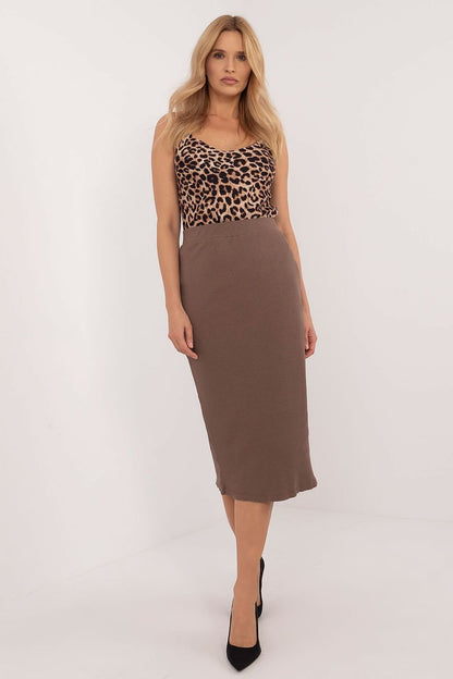 RELEVANCE Women's Cotton European Midi Pencil Skirt