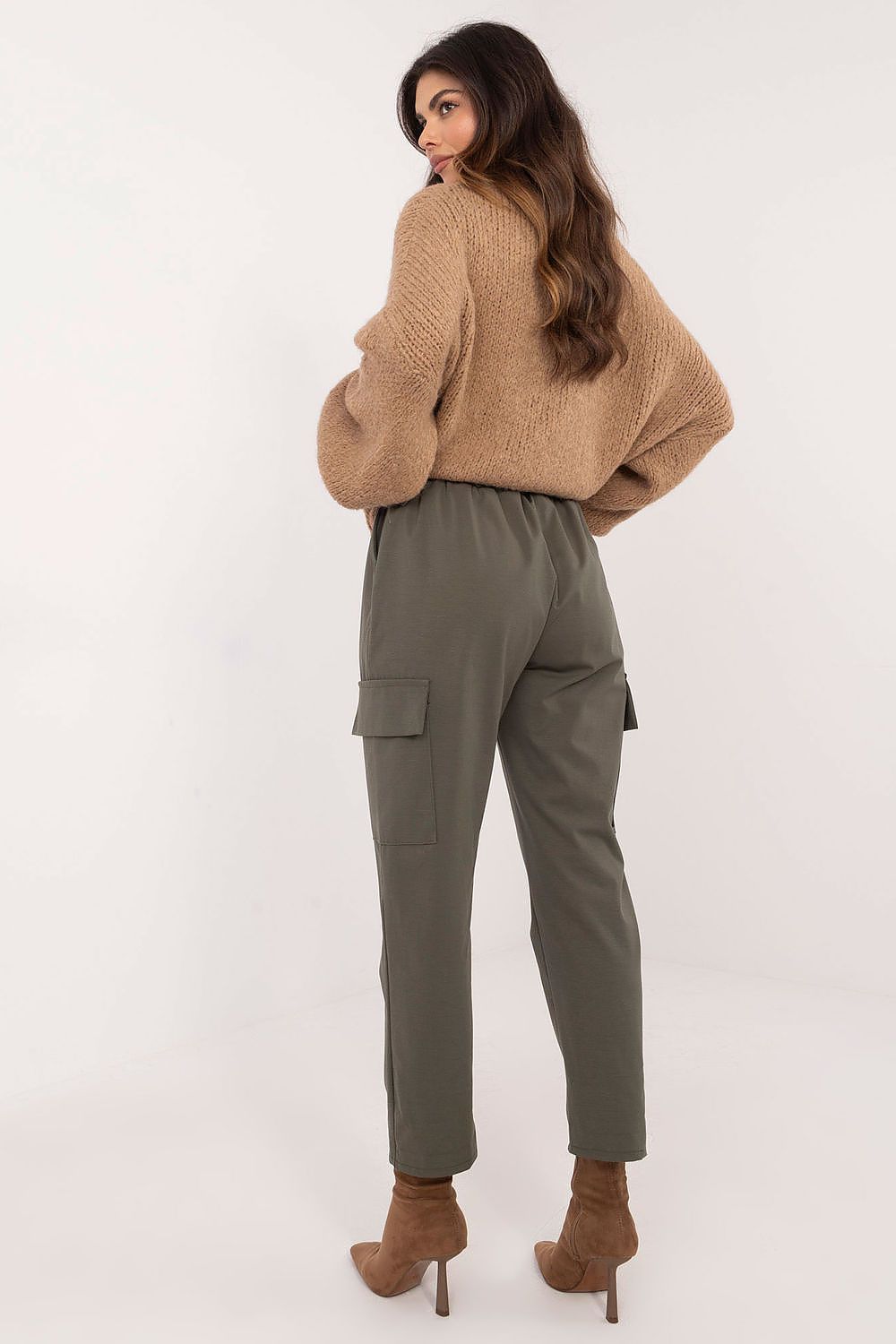 Och Bella Women's Cotton Blend Cargo Trousers - European Brand