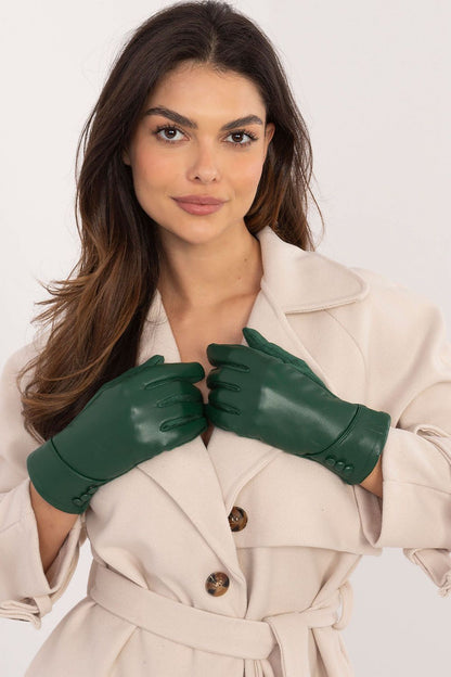 AT Women's Leather European Touche Screen Gloves with Decorative Buttons