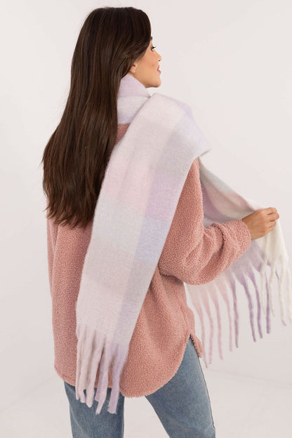 AT Extra Long women's European Winter Shawl with Classic Check Pattern