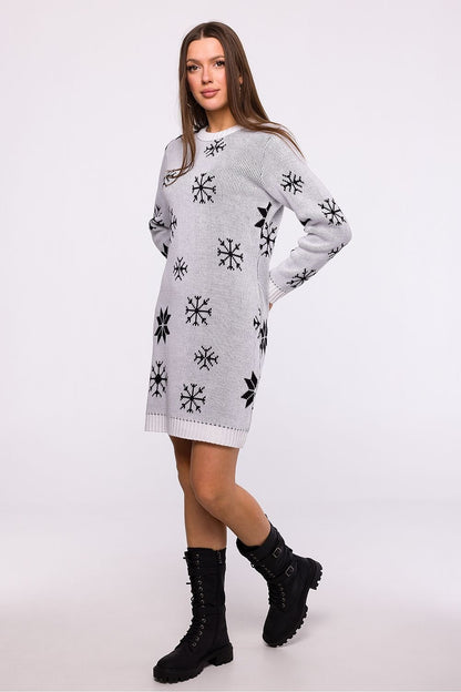 MOE White Snowflake Sweater Dress