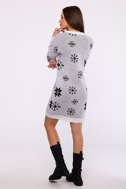 MOE White Snowflake Sweater Dress