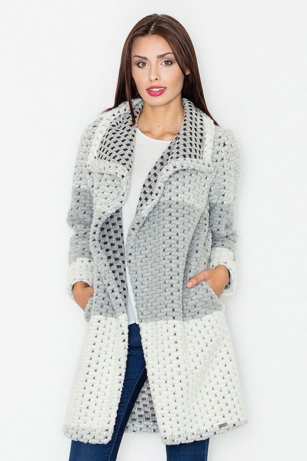 FIGL Thick Woven Wool Coat Cardigan- EURO Brand-model 111503 Figl