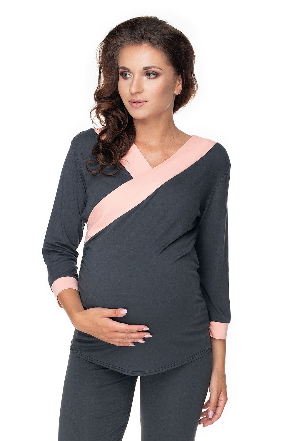 PEEKABOO 2 Piece Viscose Maternity & Nursing Pajama Set