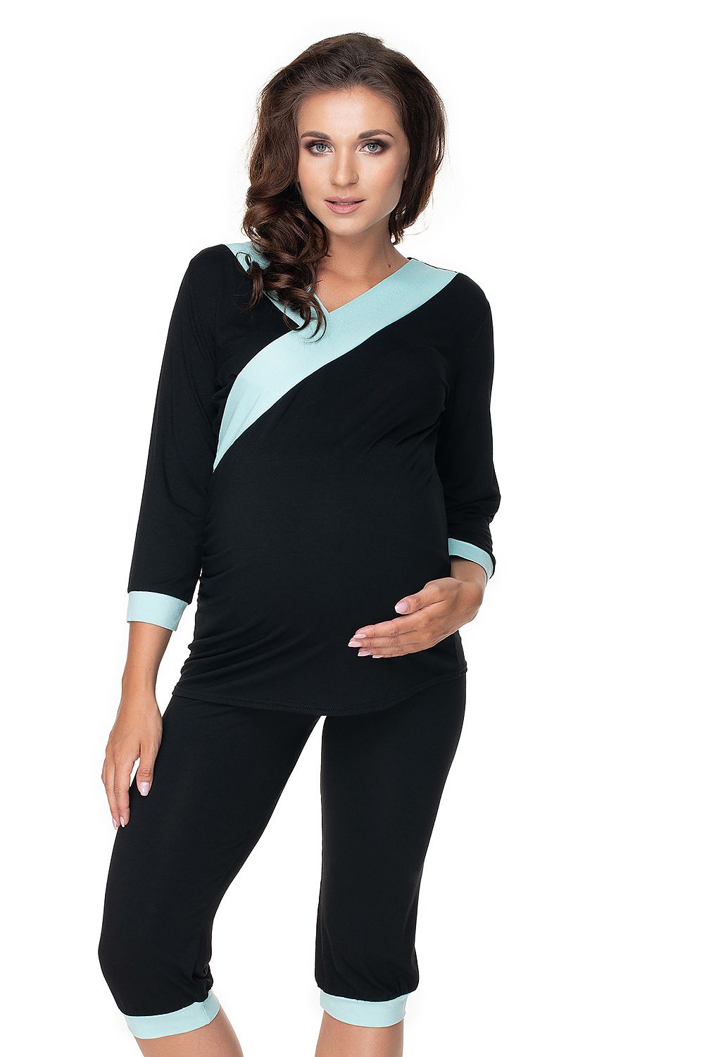 PEEKABOO 2 Piece Viscose Maternity & Nursing Pajama Set