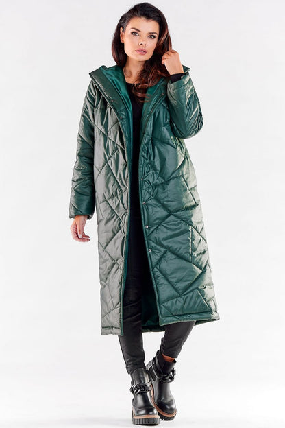 AWANA's European Long Quilted Windshield Coat with large Hood