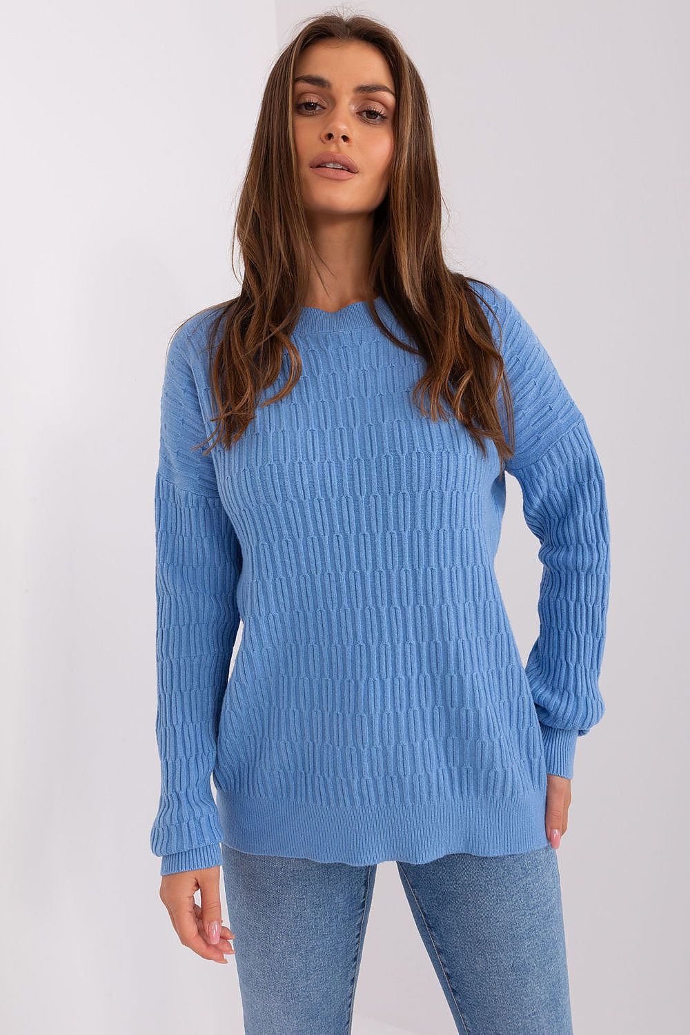 A.T. Round Neck European Textured Sweater