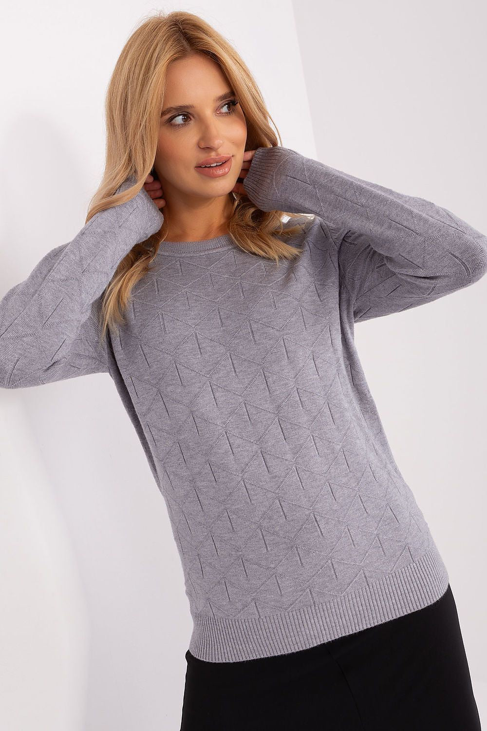 AT Women's European Sweater with Textured Pattern