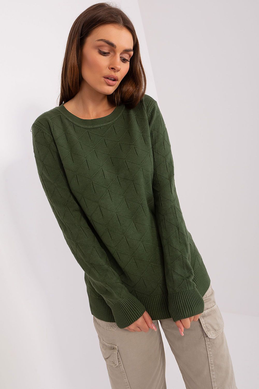 AT Women's European Sweater with Textured Pattern