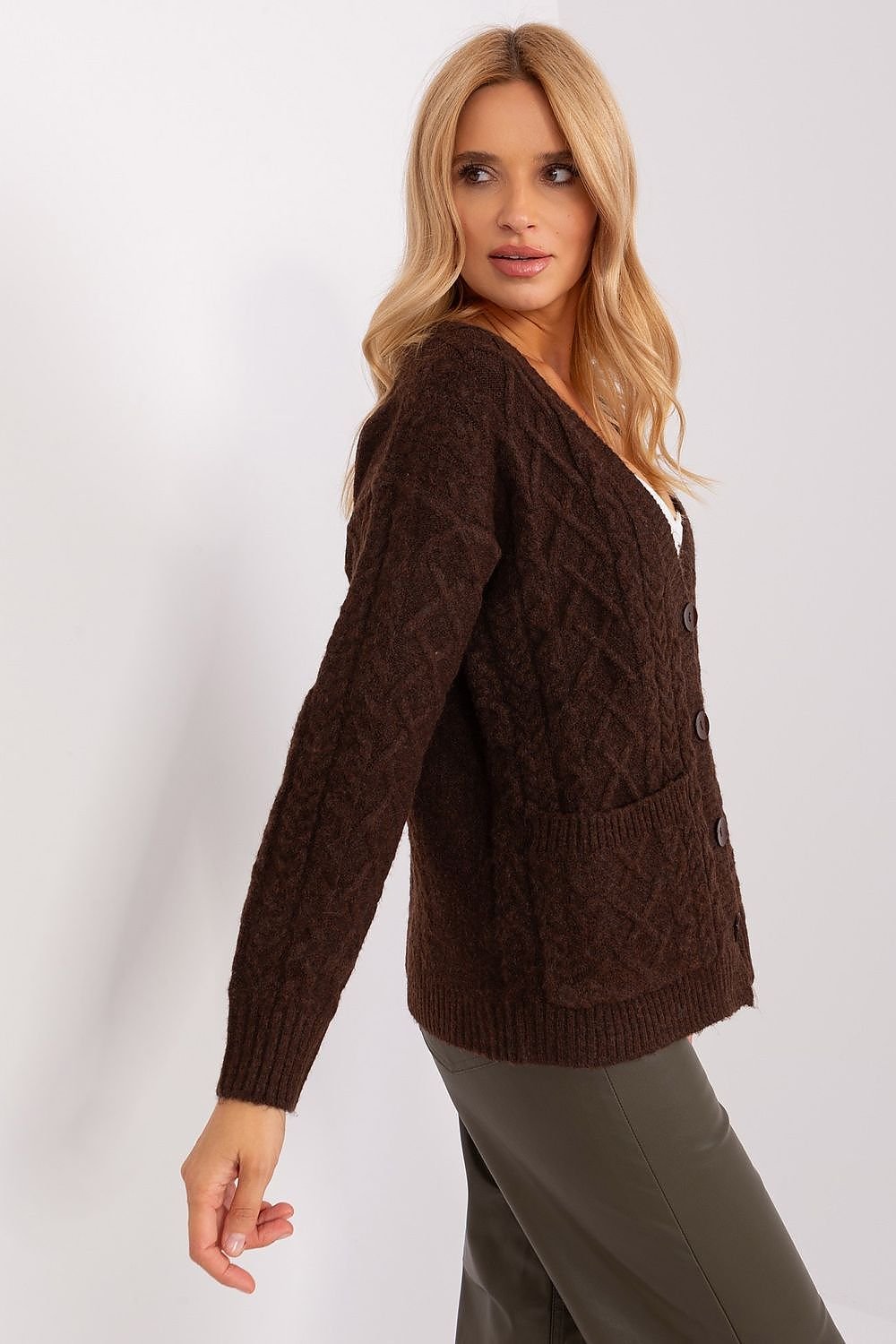 A.T. European Women's Acrylic Buttoned-down Sweater Cardigan