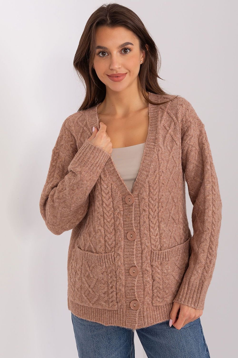 A.T. European Women's Acrylic Buttoned-down Sweater Cardigan