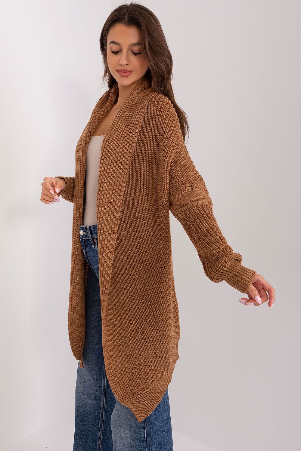 OCH BELLA European Women's Knitted Open-front Cardigan