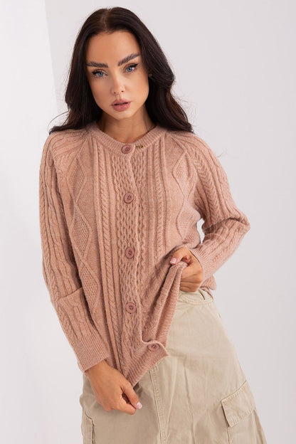 A.T. Textured European Knitted Buttoned Sweater Cardigan