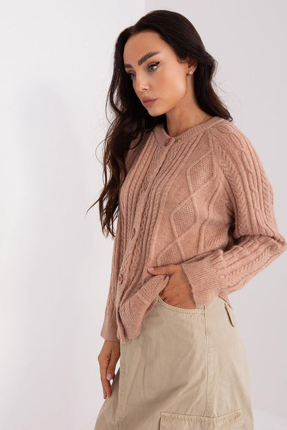 A.T. Textured European Knitted Buttoned Sweater Cardigan