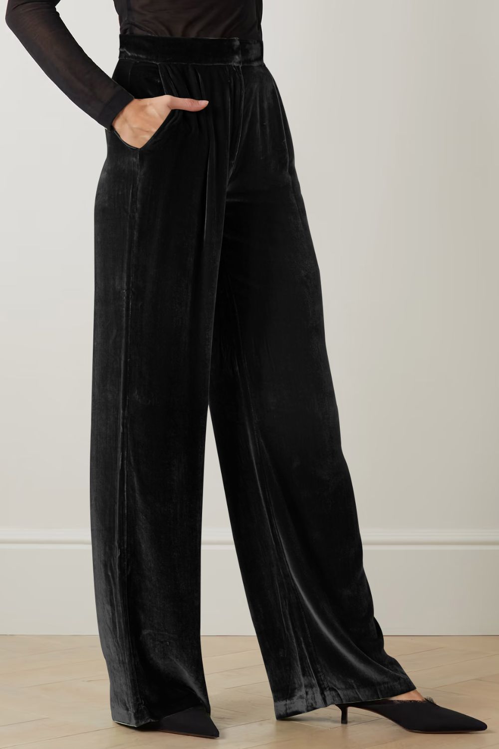 DOUBLE TAKE Loose Fit High Waist Long Pants with Pockets