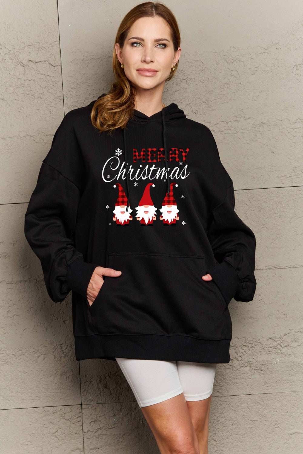 SIMPLY LOVE Full Size MERRY CHRISTMAS Graphic Hoodie