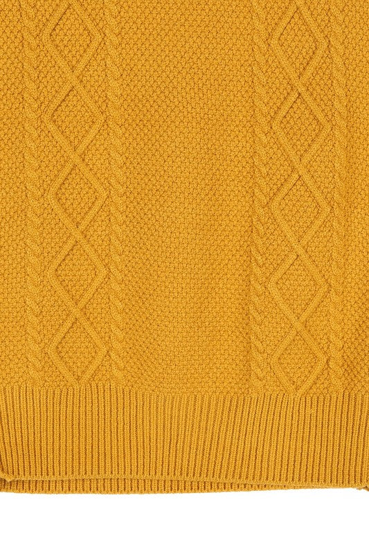 LILOU Mustard Ruffle Knit Sweater Vest