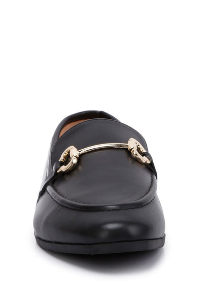 RAG & Co. Talula Horse bit Embellished Faux Leather Loafers