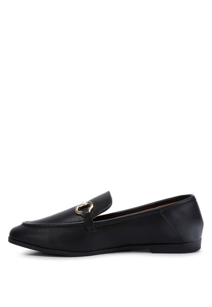 RAG & Co. Talula Horse bit Embellished Faux Leather Loafers