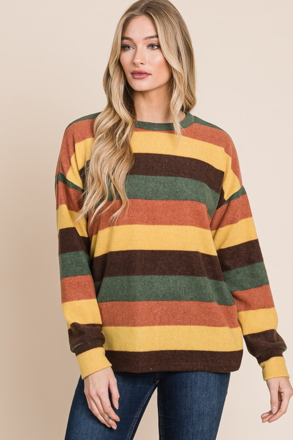 BOMBOM Fall Multi-Color StripedTop