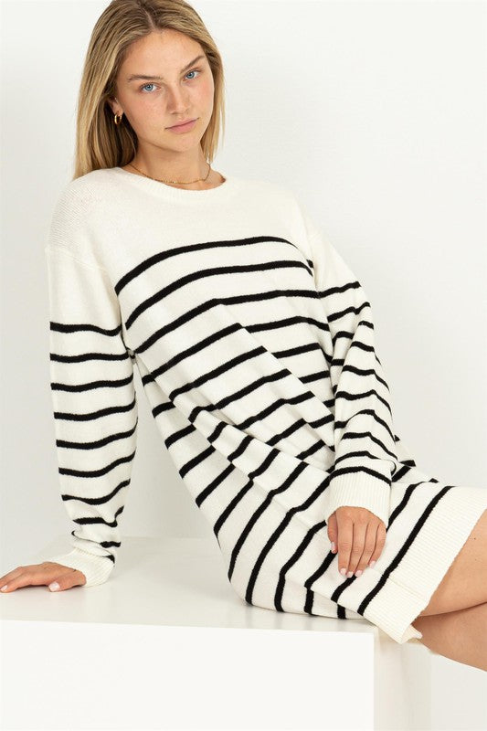 HYFVE Casually Chic Striped Sweater Dress