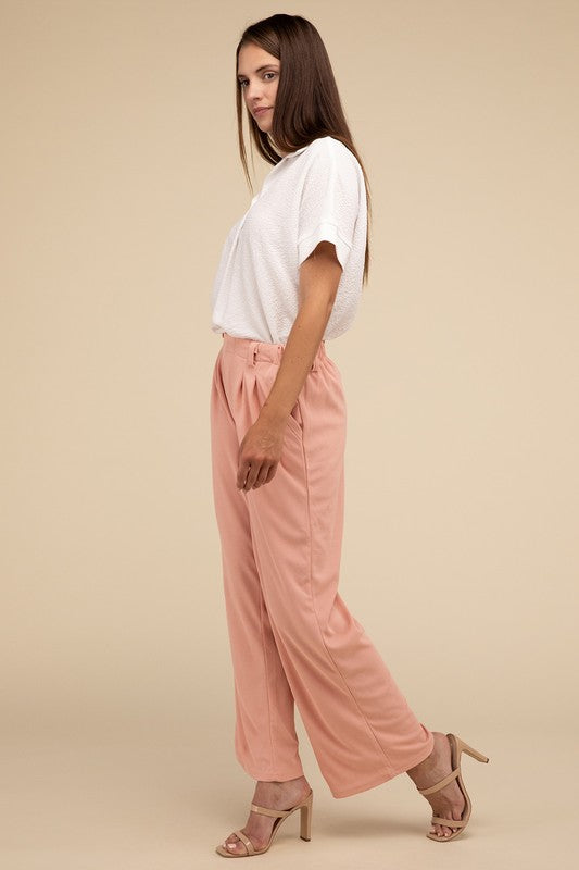 LILOU Waffle Trouser Pants