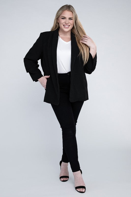 EESOME Plus-size Shawl Lapel Blazer