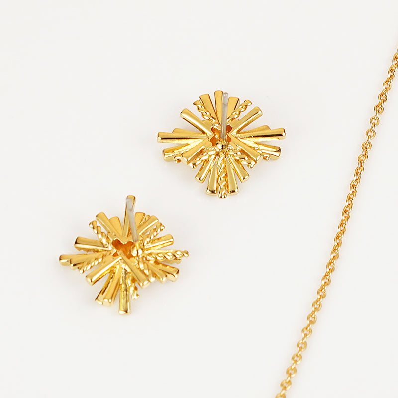 HC Starburst Gold-Plated Earrings and Necklace Set