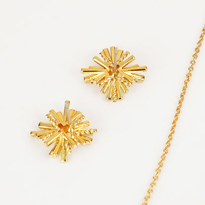 HC Starburst Gold-Plated Earrings and Necklace Set