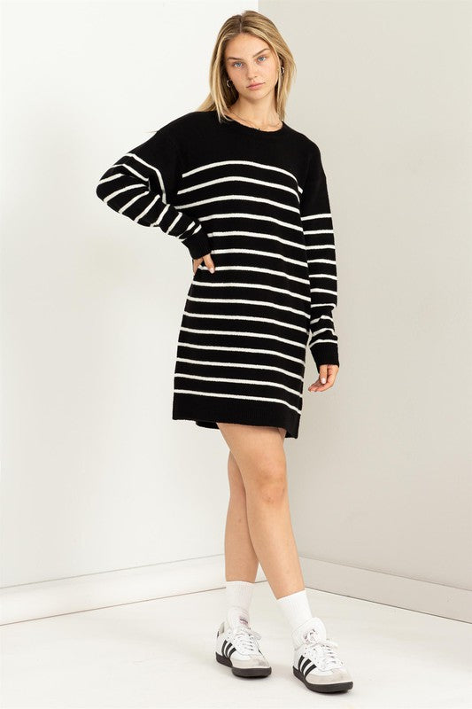 HYFVE Casually Chic Striped Sweater Dress