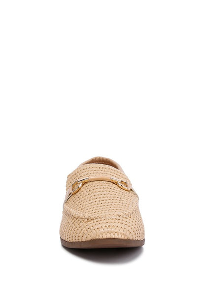 RAG & Co. Asher Horse-bit Embellished Raffia Loafers