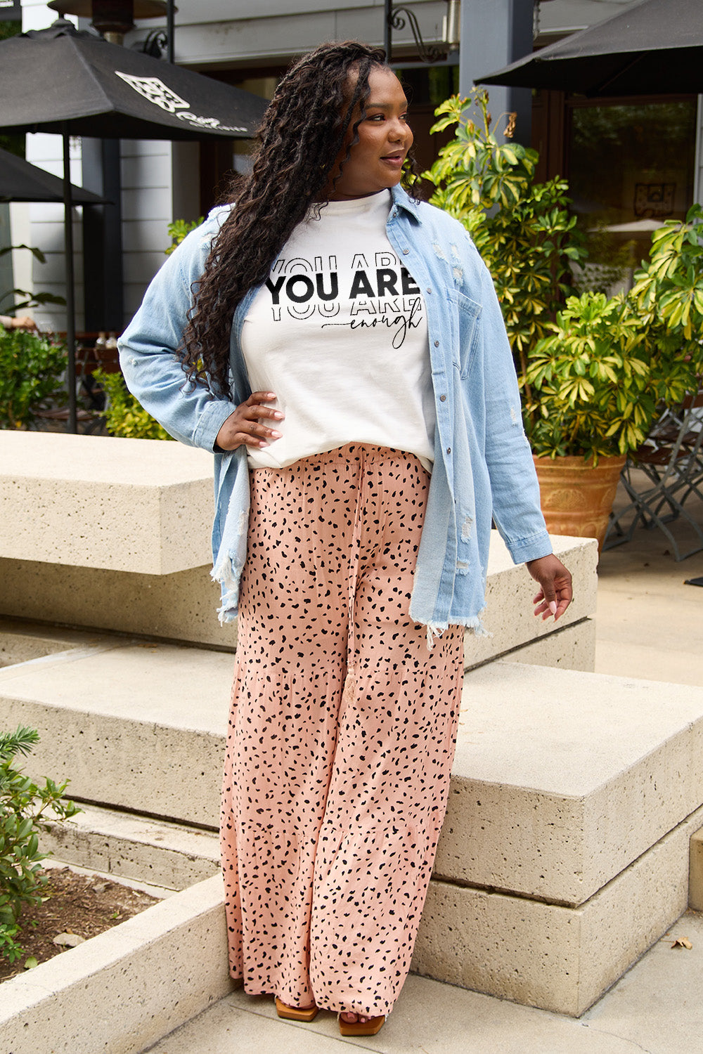 SIMPLY LOVE Full Size "YOU ARE ENOUGH" Short Sleeve Graphic T-Shirt