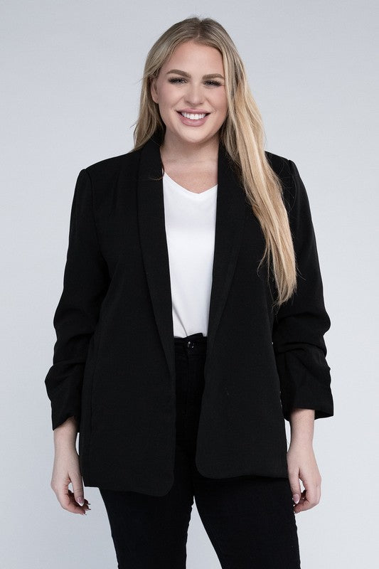 EESOME Plus-size Shawl Lapel Blazer