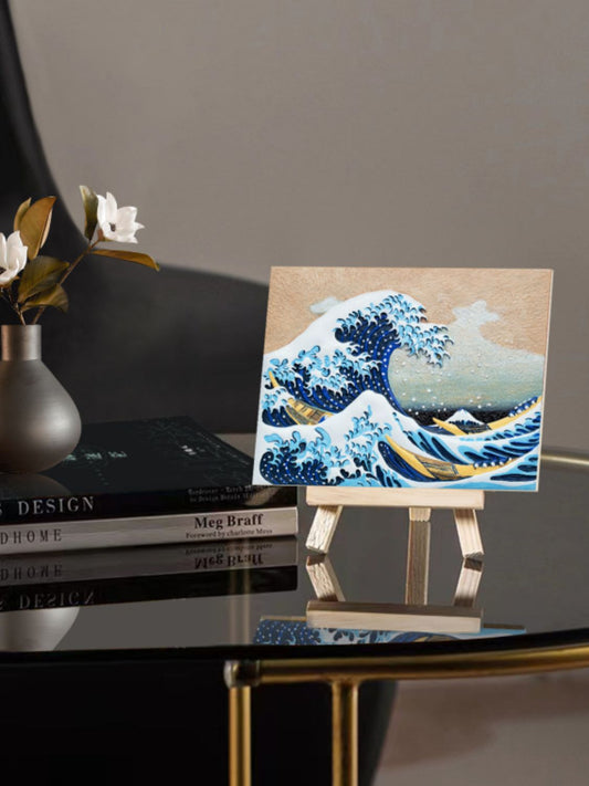 RELIEF "The Great Wave" off Kanagawa 3D Acrylic Painting