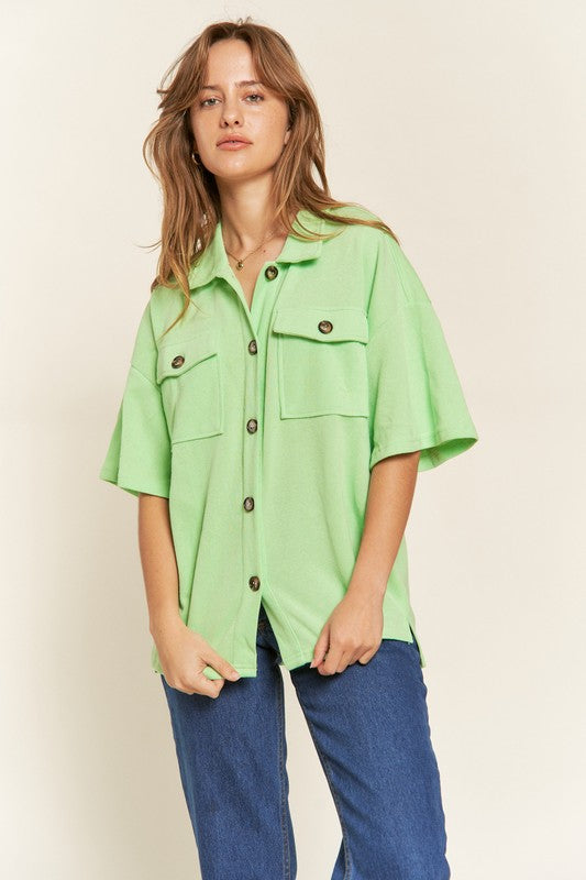 JADE by JANE Smiley Face Back Drawn Top