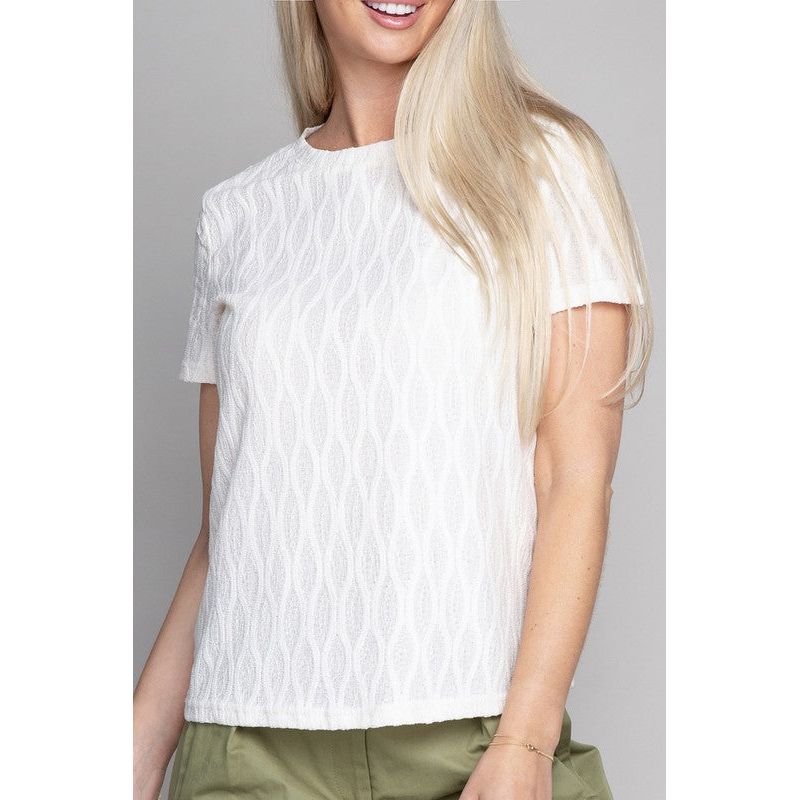 NUVI APPAREL Textured round neck top