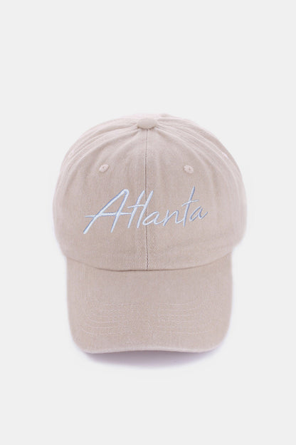 ZENANA Washed ATLANTA Embroidered Baseball Cap