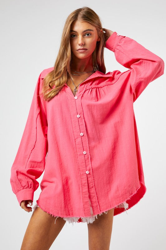 DAVI & DANI Button Down Relaxed Fit Shirt