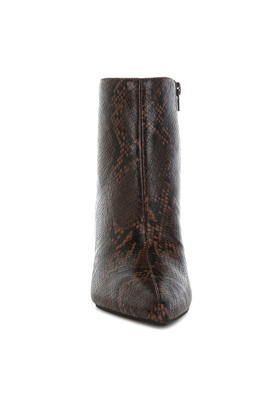 RAG & Co. Thymus Snake Print Kitten Heel Boots