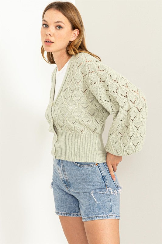 HYFVE Days Together Pointelle Sweater Cardigan