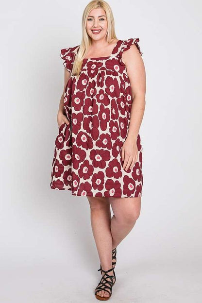 JADE by JANE Plus-size Daisy Print Baby Doll Dress