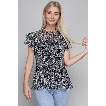 NUVI APPAREL Tiered chiffon blouse