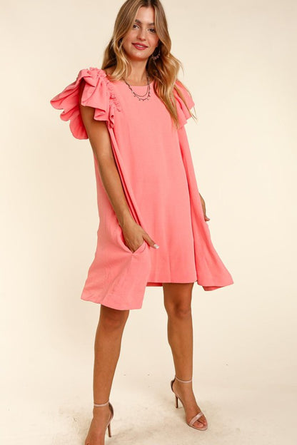 HAPTICS Woven Ruffle Sleeves with Side Pocket